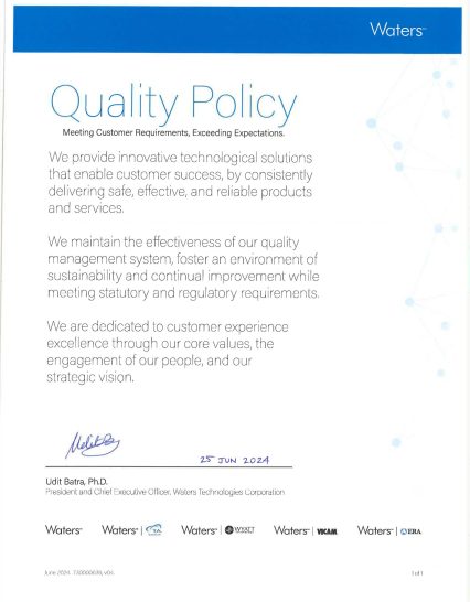 Waters Quality Policy 2024